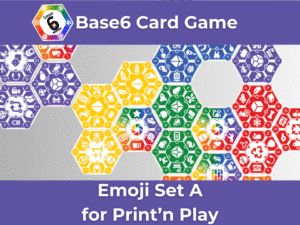 Base6 Card Game Emoji Set A for Print and Play
