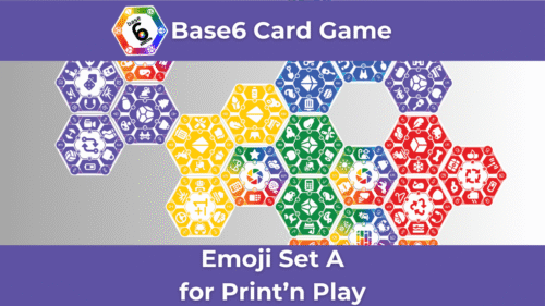 Base6 Card Game Emoji Set A for Print and Play